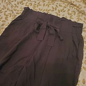 Black paper bag pants